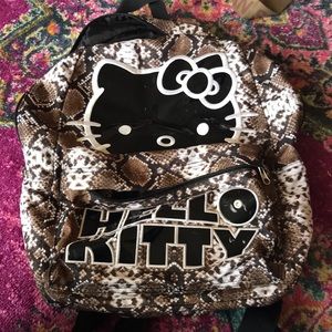 Snakeskin Hello Kitty backpack